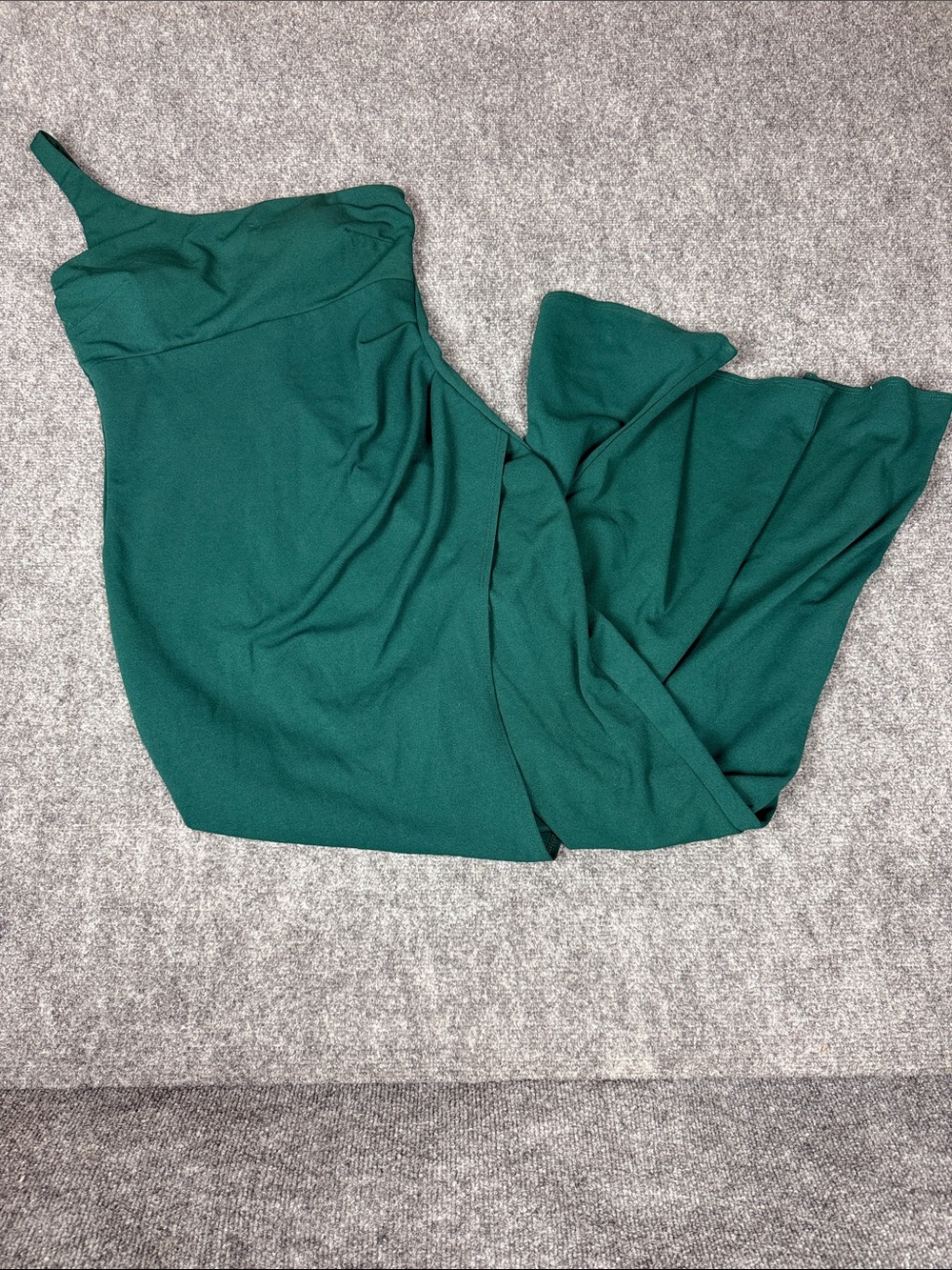 Windsor Deep Green One-Shoulder Evening Dress